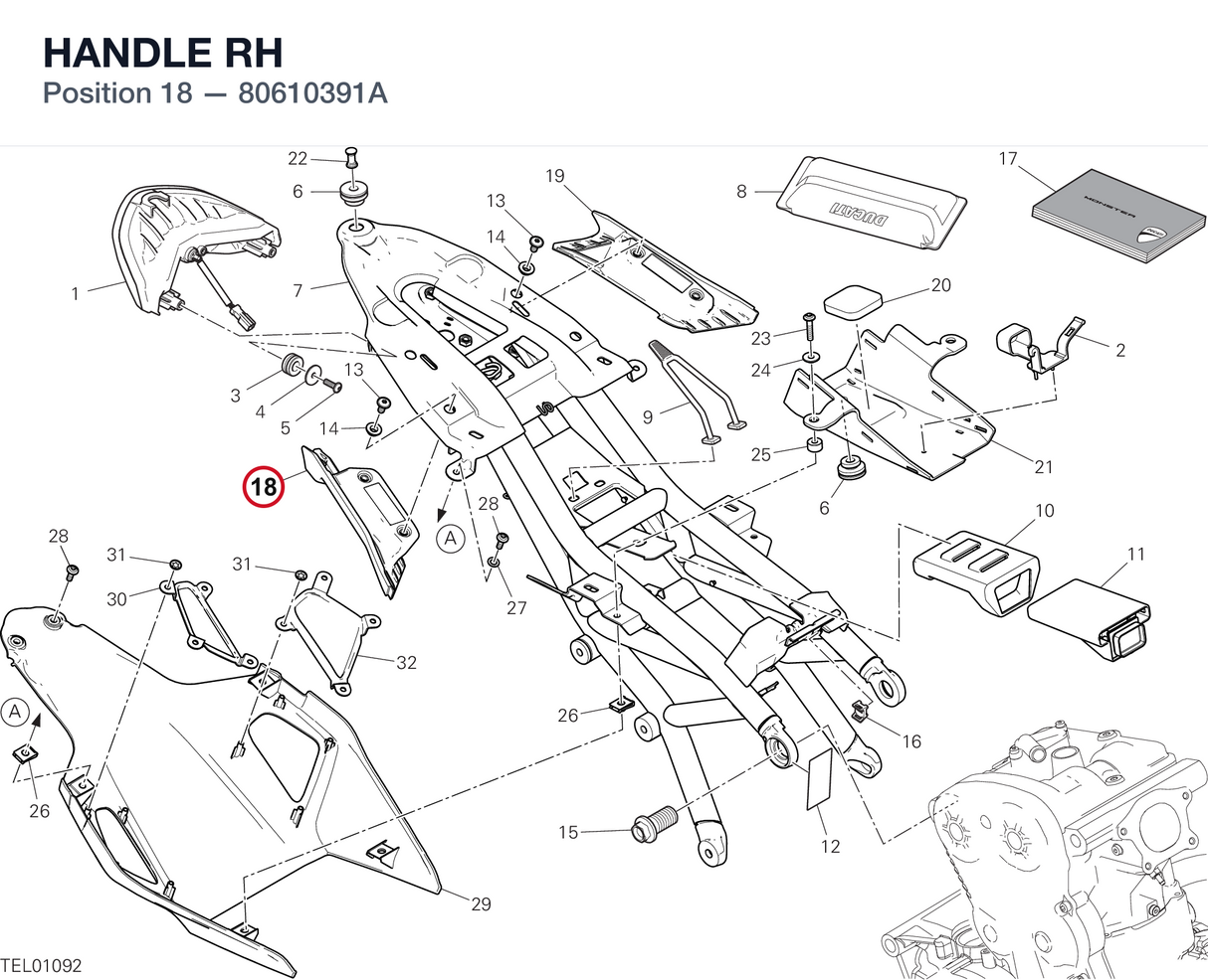 HANDLE RH 80610391A diagram position