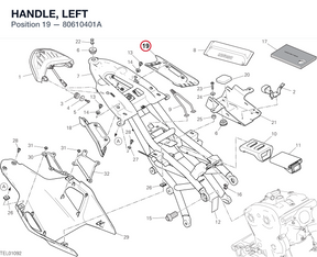 HANDLE, LEFT 80610401A diagram position