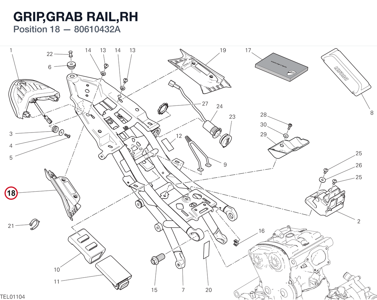 GRIP,GRAB RAIL,RH 80610432A diagram position
