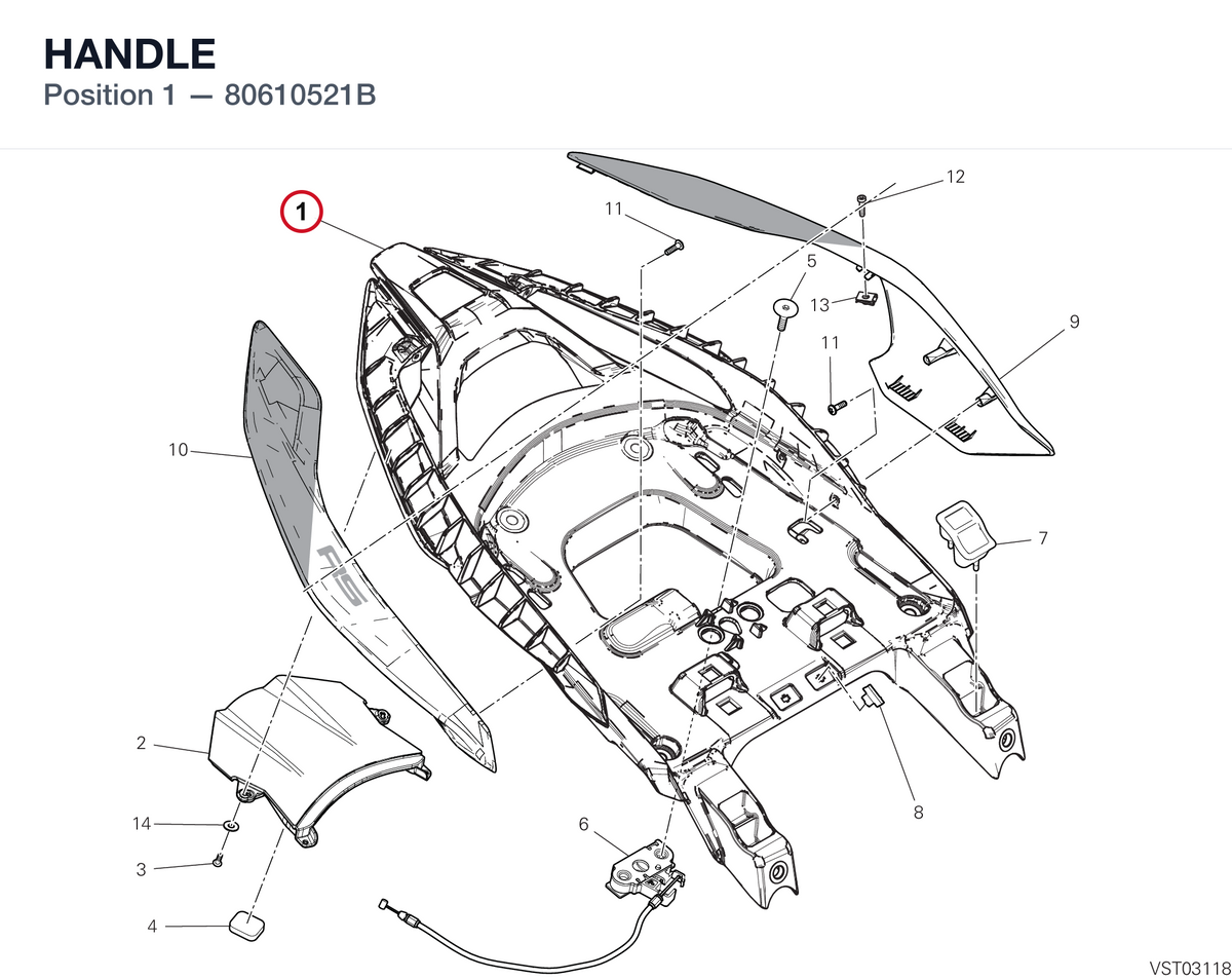 HANDLE 80610521B diagram position