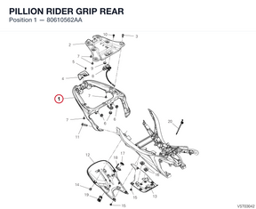 PILLION RIDER GRIP REAR 80610562AA diagram position
