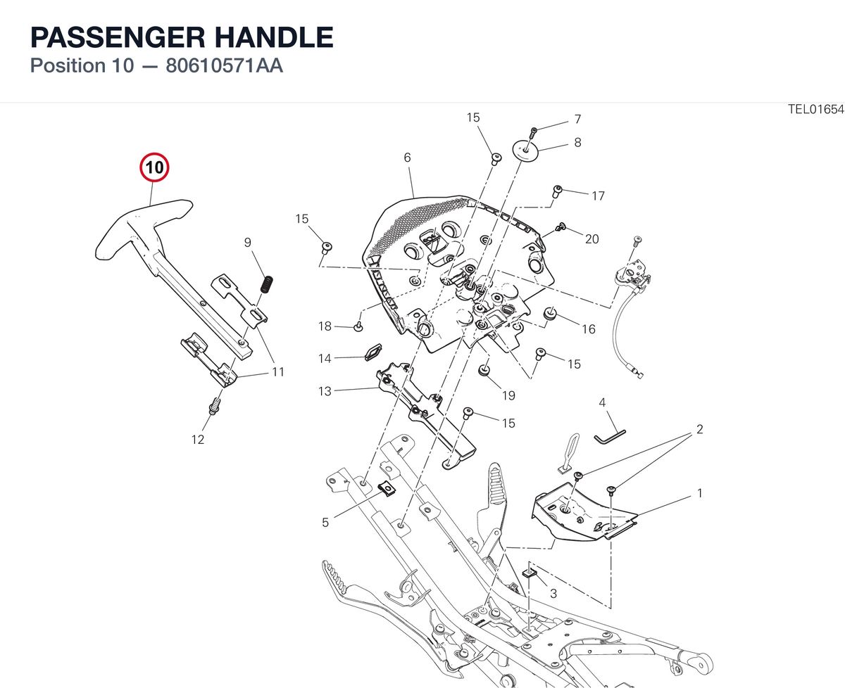 PASSENGER HANDLE 80610571AA diagram position