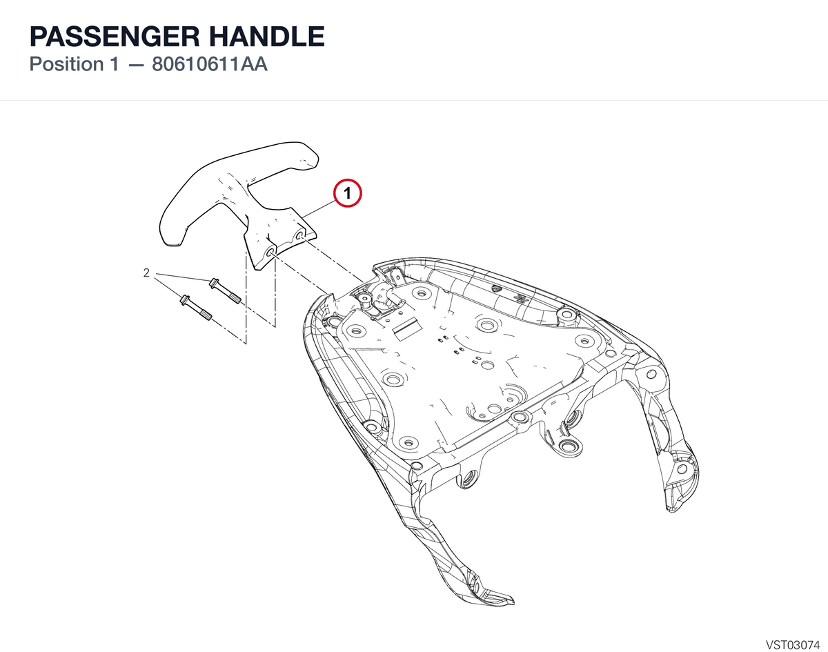 PASSENGER HANDLE 80610611AA diagram position