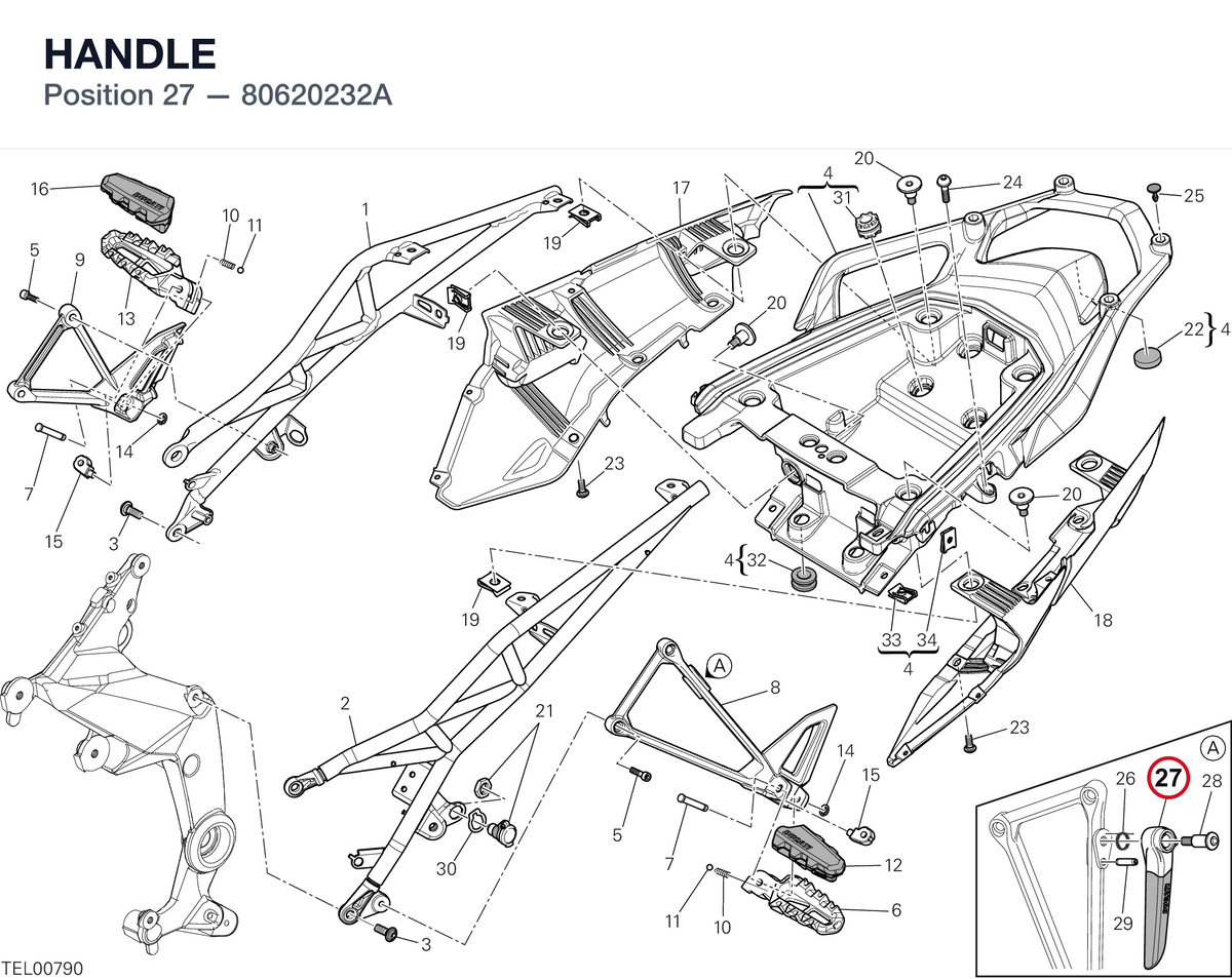 HANDLE 80620232A diagram position