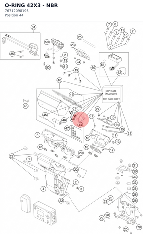Diagram preview: O-RING 42X3 - NBR (76712098195)