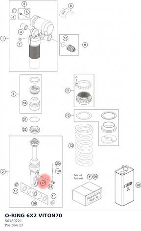 Diagram preview: O-RING 6X2 VITON70 (50180221)