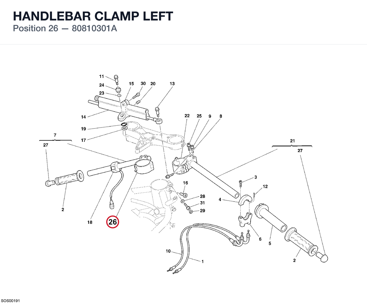 HANDLEBAR CLAMP LEFT