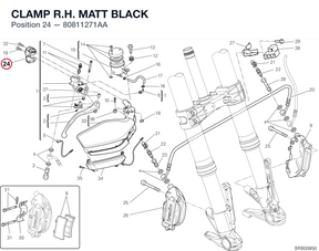 CLAMP R.H. MATT BLACK 80811271AA diagram position