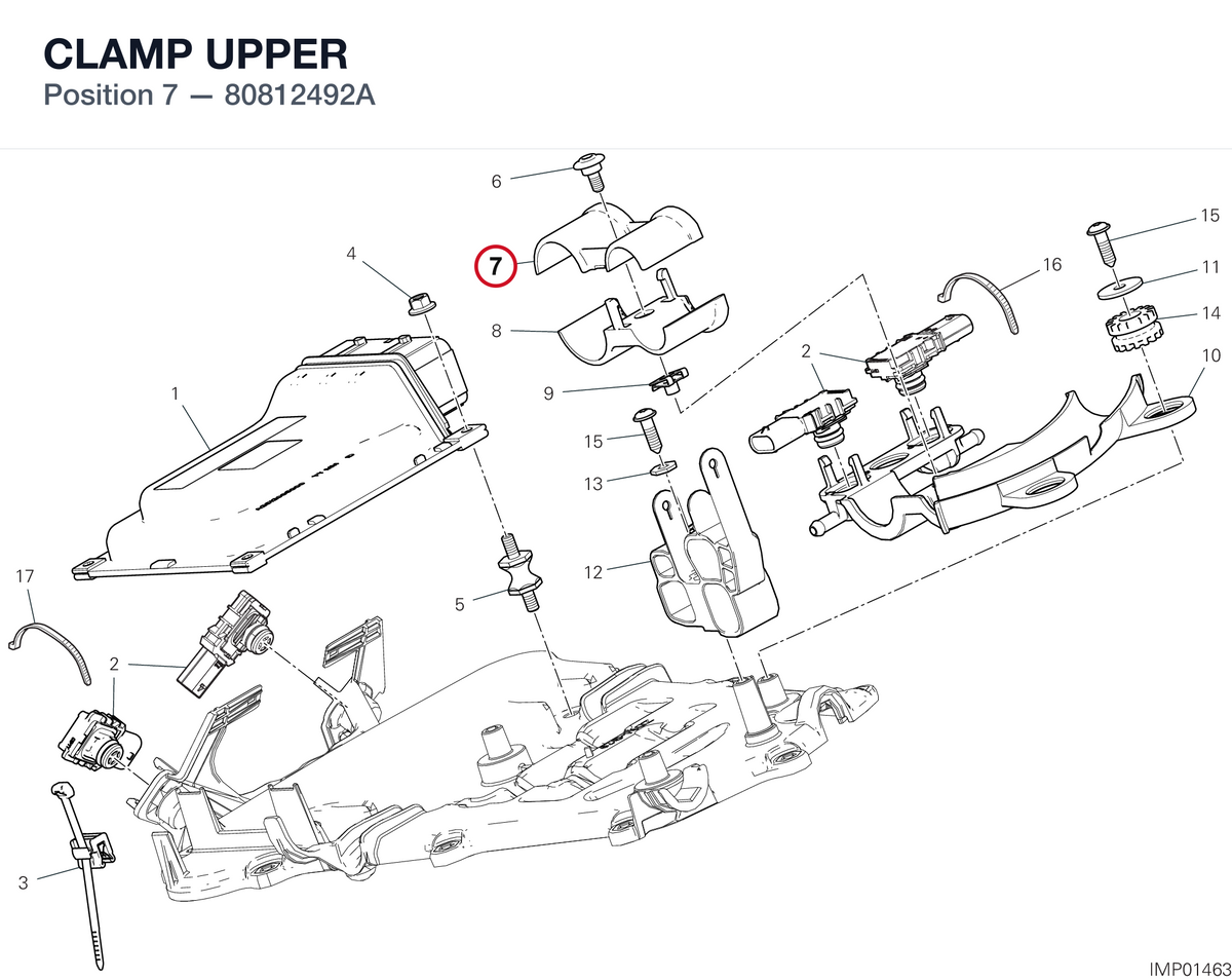 CLAMP UPPER 80812492A diagram position