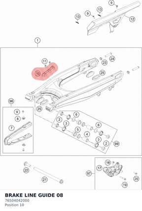 Diagram preview: BRAKE LINE GUIDE 08 (76504042000)