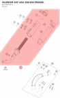 Diagram preview: SILENCER SXF USA 350/450 PREASS. (A47005079133)
