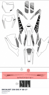 Diagram preview: DECALSET 250 EXC-F SD 17 (50408095300)