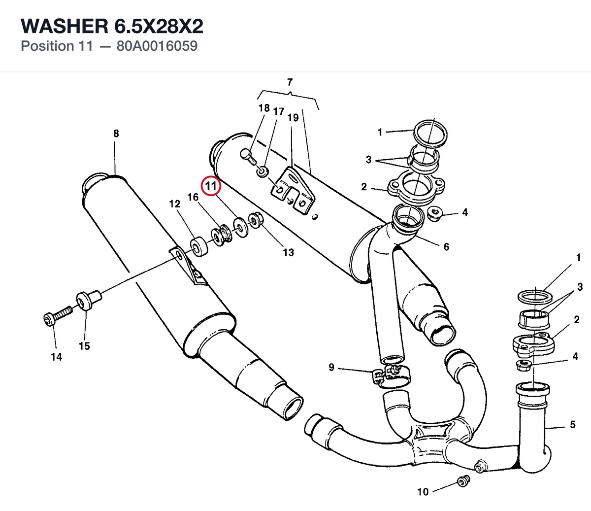 WASHER 6.5X28X2 80A0016059 diagram position