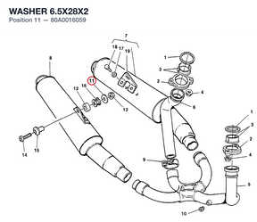 WASHER 6.5X28X2 80A0016059 diagram position