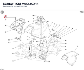SCREW TCEI M6X1.00X14 80B055703 diagram position