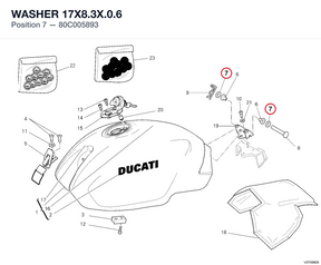 WASHER 17X8.3X.0.6 80C005893 diagram position