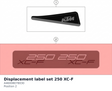 Diagram preview: Displacement label set 250 XC-F (A46008078030)