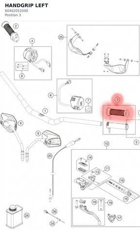 Diagram preview: HANDGRIP LEFT (60402052000)