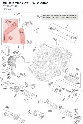 Diagram preview: OIL DIPSTICK CPL. W. O-RING (61238085344)