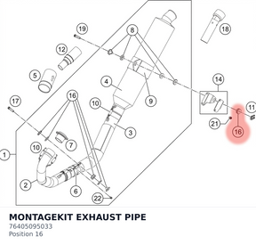 Diagram preview: MONTAGEKIT EXHAUST PIPE (76405095033)