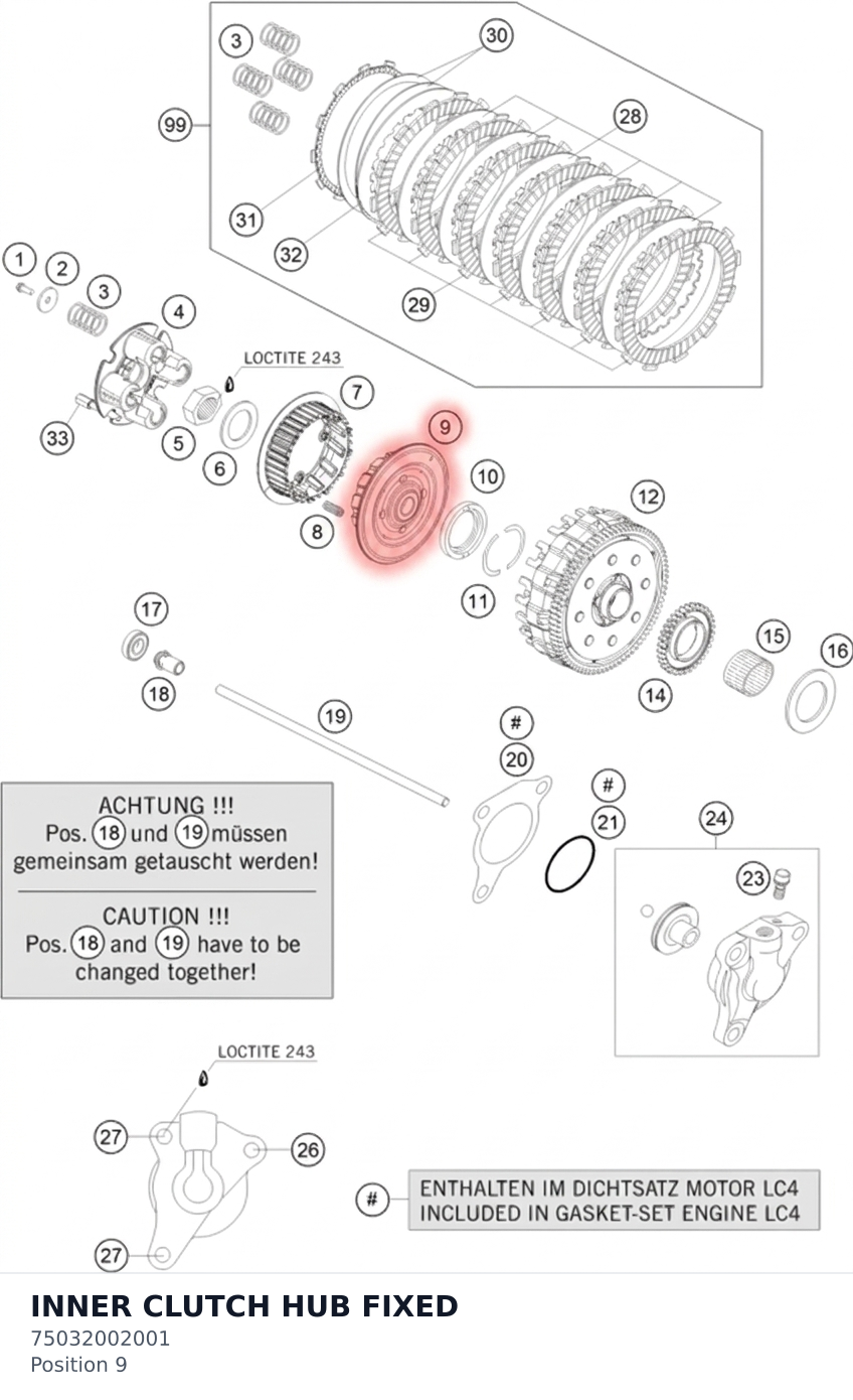 Diagram preview: INNER CLUTCH HUB FIXED (75032002001)