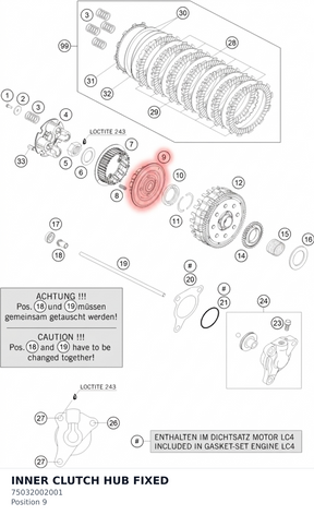 Diagram preview: INNER CLUTCH HUB FIXED (75032002001)