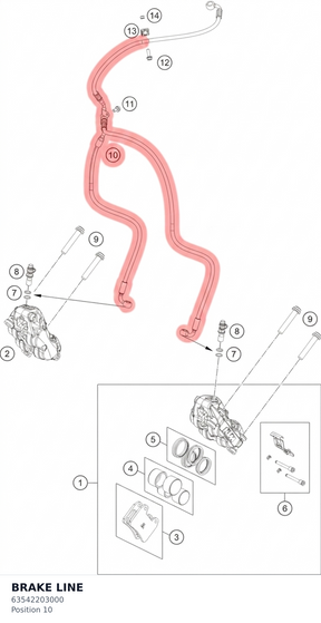 Diagram preview: BRAKE LINE (63542203000)