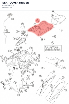 Diagram preview: SEAT COVER DRIVER (61407040050)