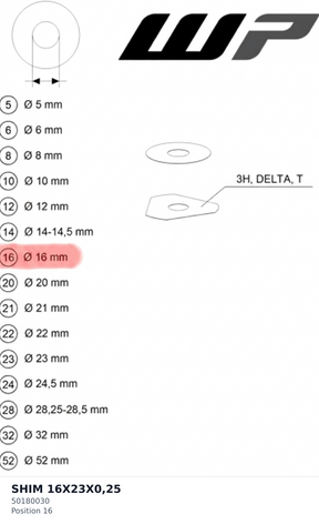 Diagram preview: SHIM 16X23X0,25 (50180030)