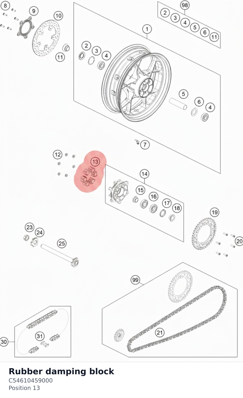 Diagram preview: Rubber damping block (C54610459000)