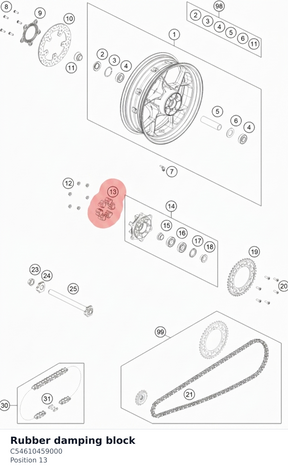 Diagram preview: Rubber damping block (C54610459000)