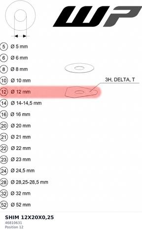 Diagram preview: SHIM 12X20X0,25 (46810631)