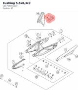 Diagram preview: Bushing 5,5x8,3x9 (C90704050010)