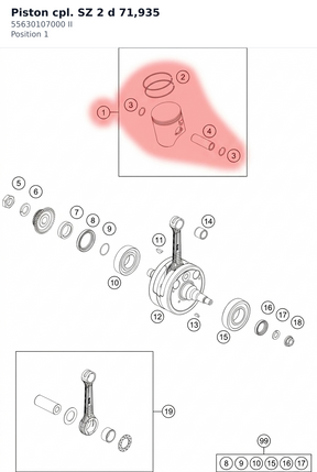 Diagram preview: Piston cpl. SZ 2 d 71,935 (55630107000 II)