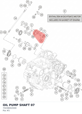 Diagram preview: OIL PUMP SHAFT 07 (75038002000)