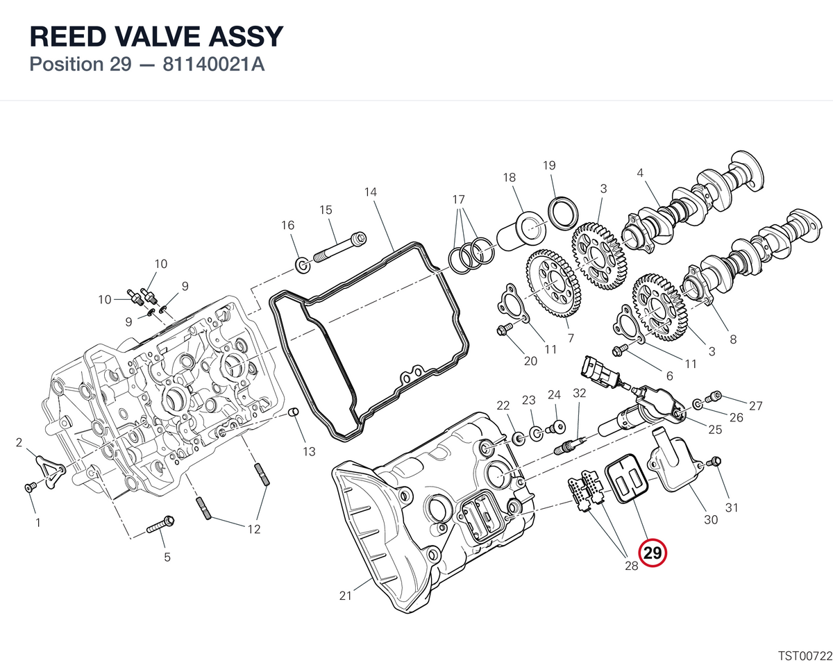REED VALVE ASSY 81140021A diagram position