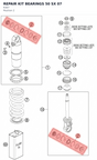 Diagram preview: REPAIR KIT BEARINGS 50 SX   07 (R307)