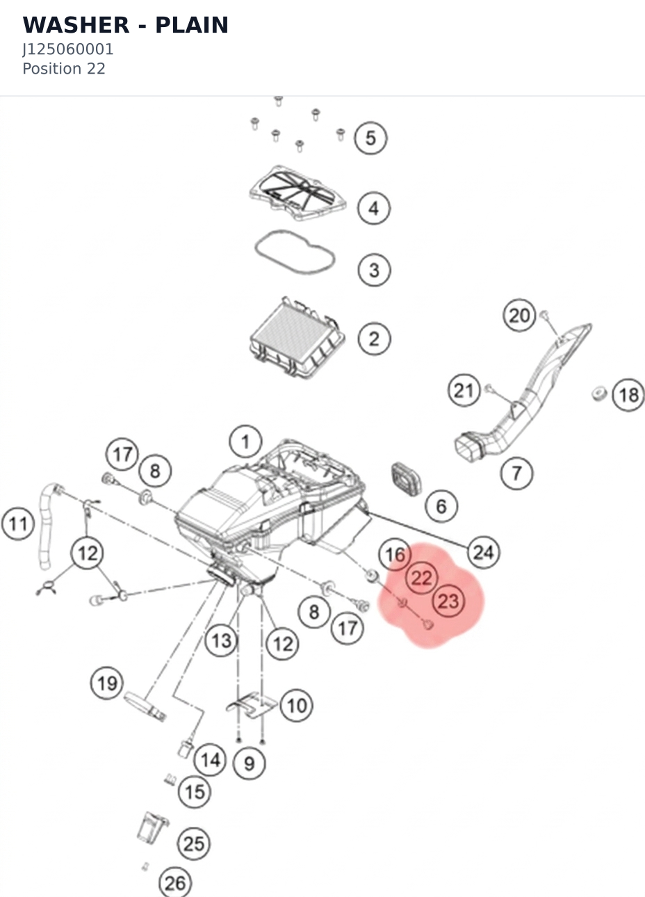 Diagram preview: WASHER - PLAIN (J125060001)