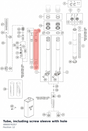 Diagram preview: Tube, including screw sleeve with hole (48600763S7)