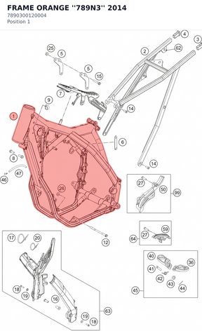 Diagram preview: FRAME ORANGE ''789N3''     2014 (7890300120004)