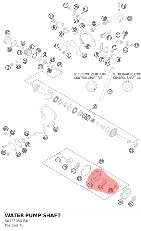 Diagram preview: WATER PUMP SHAFT (50335054150)
