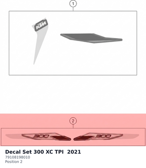 Diagram preview: Decal Set 300 XC TPI  2021 (79108198010)