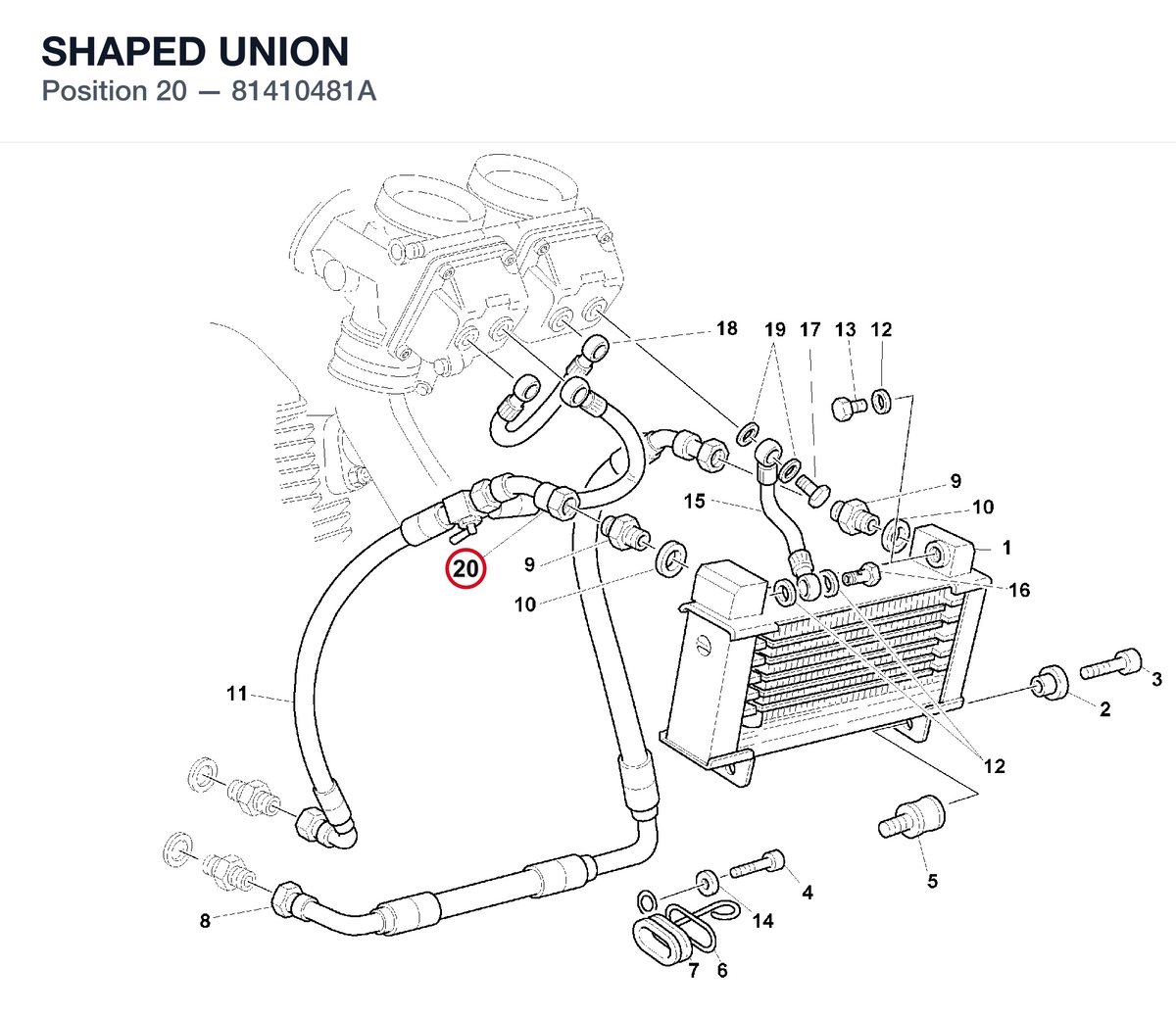SHAPED UNION 81410481A diagram position