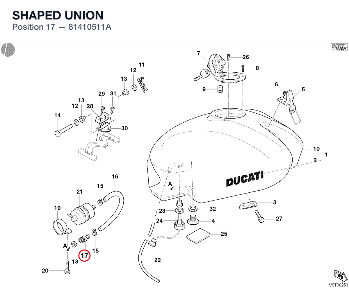 SHAPED UNION 81410511A diagram position