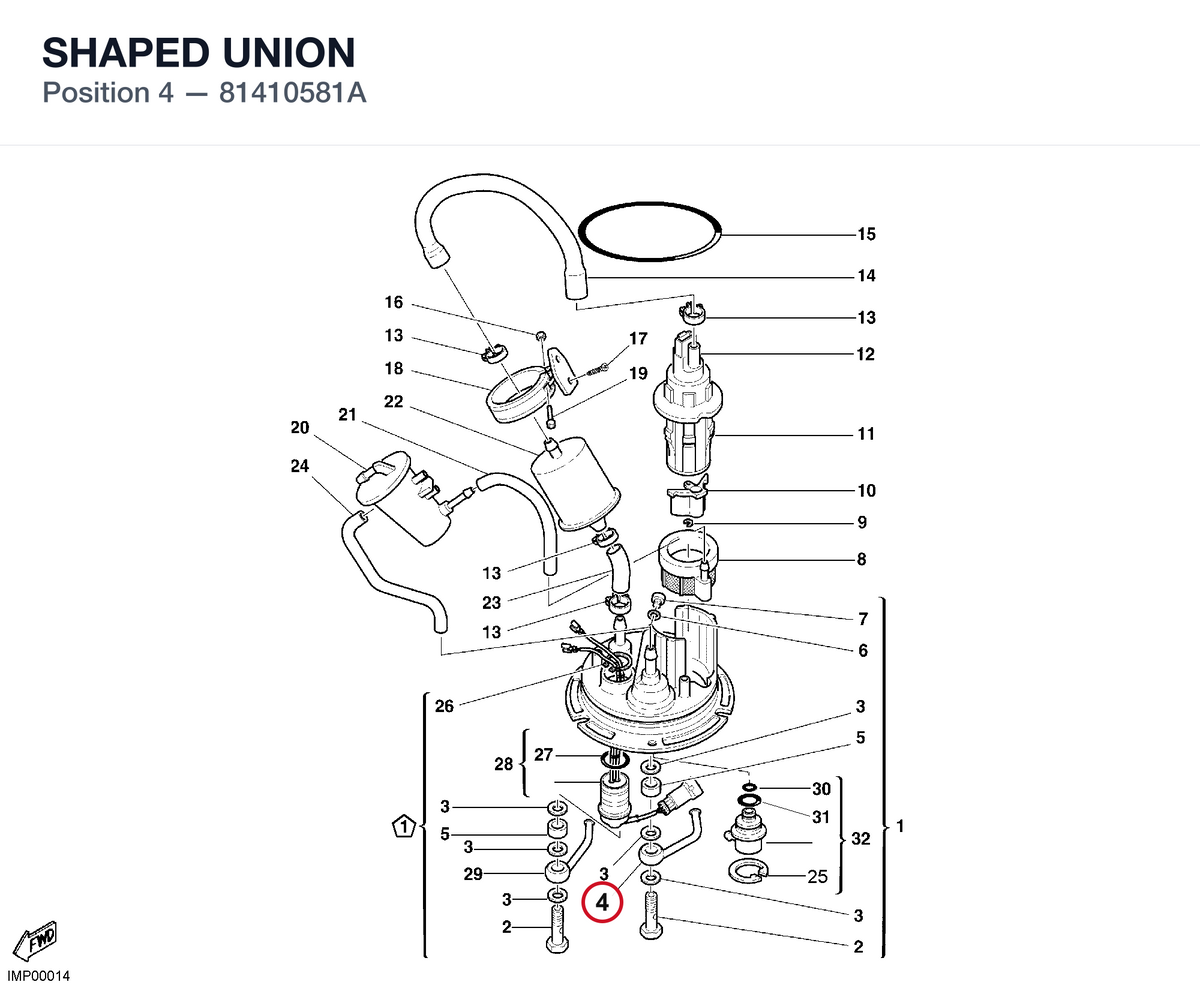 SHAPED UNION 81410581A diagram position