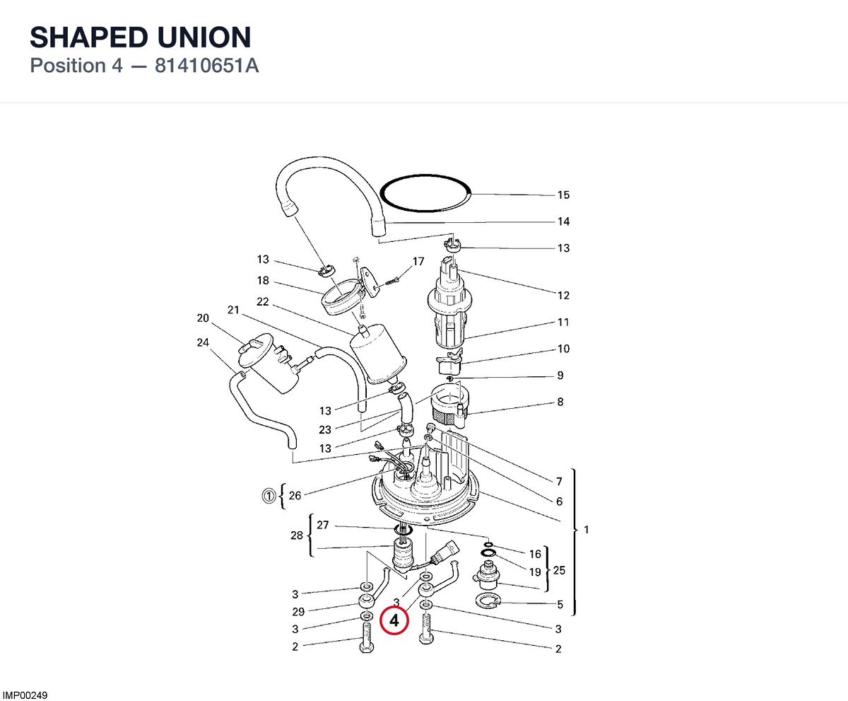 SHAPED UNION 81410651A diagram position