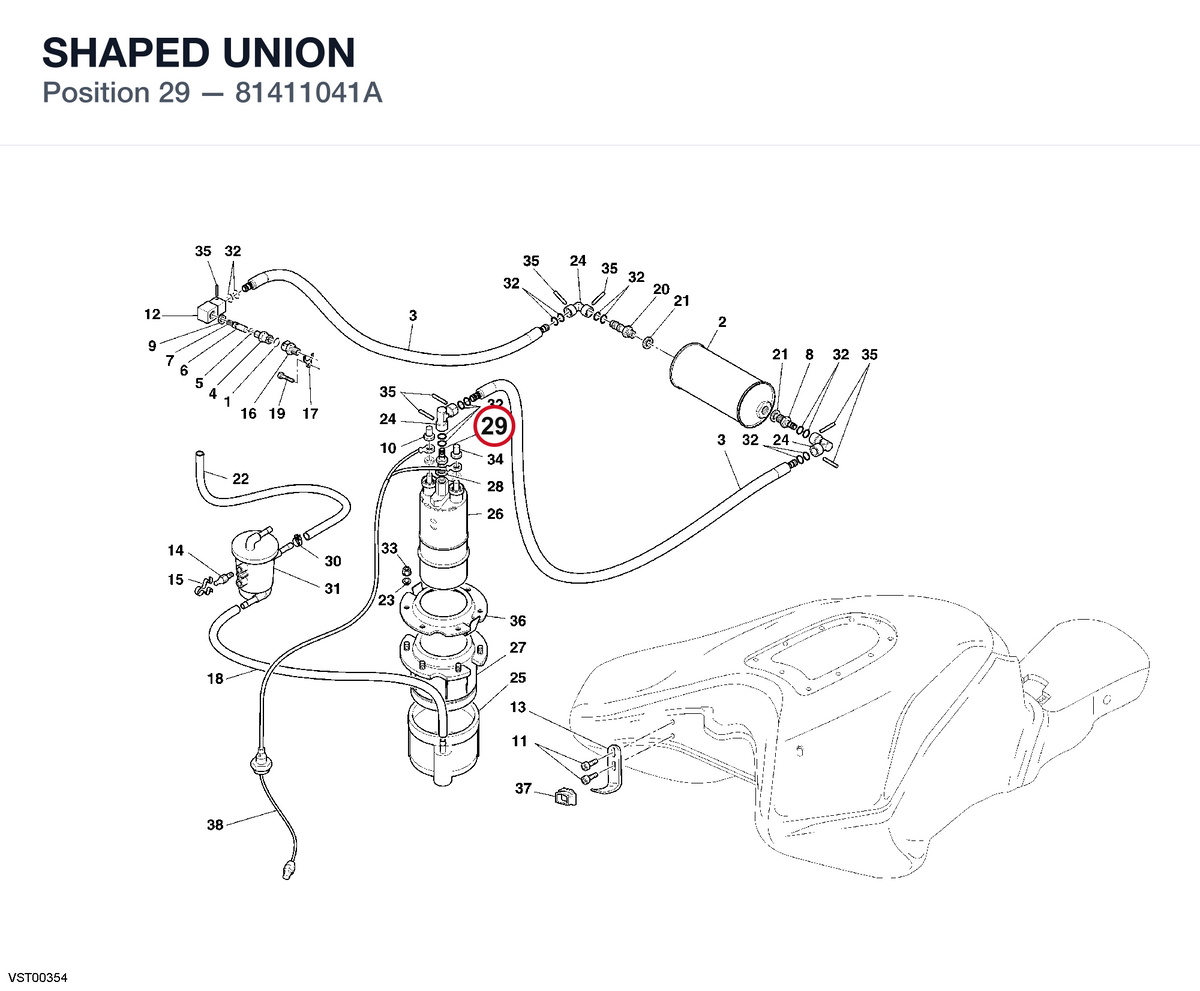 SHAPED UNION 81411041A diagram position