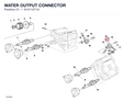 WATER OUTPUT CONNECTOR 81411071A diagram position