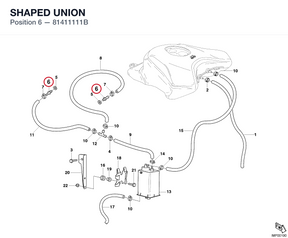 SHAPED UNION 81411111B diagram position