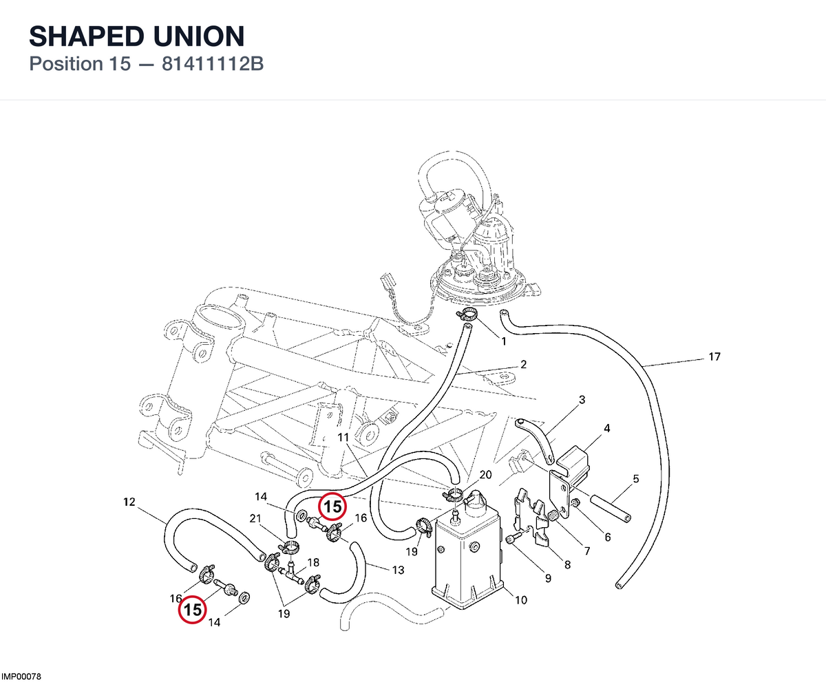 SHAPED UNION 81411112B diagram position